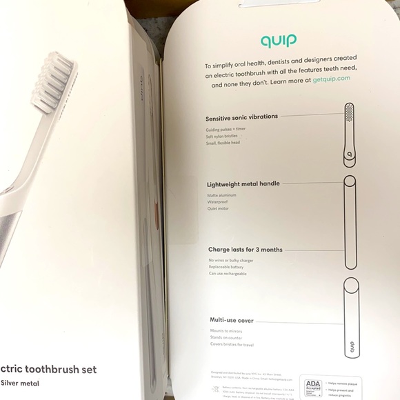 Quip Electric Sonic Vibrating Toothbrush Set New - Picture 10 of 10
